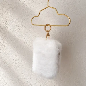 Futerkowa zawieszka z kieszonką – White