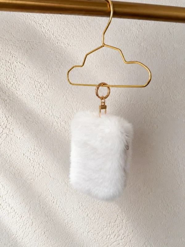Futerkowa zawieszka z kieszonką – White