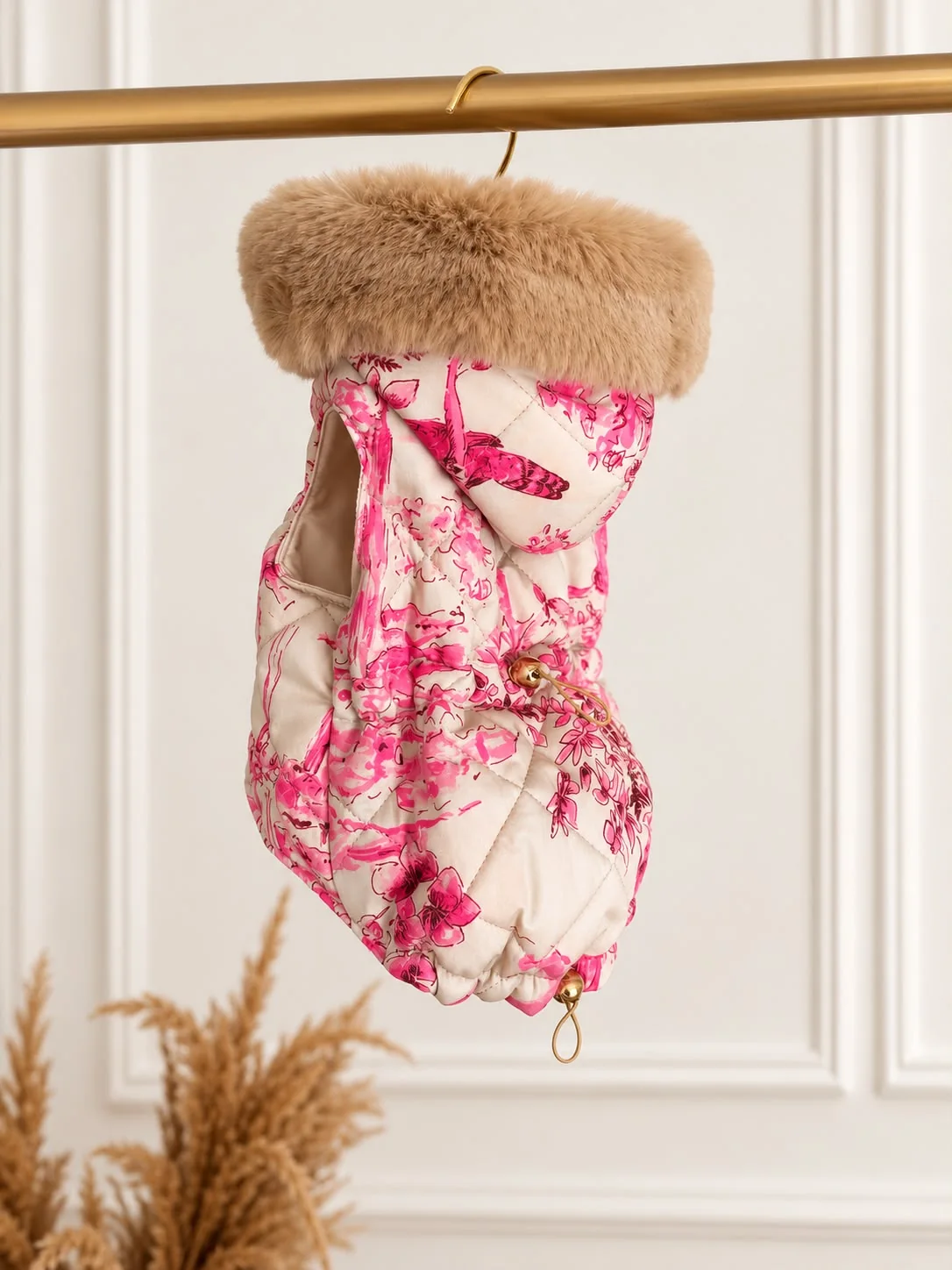 Kurtka Noelle Collection — Beige With Pink Flowers