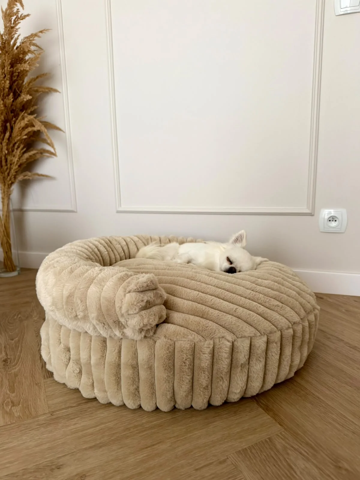 Pufa prazek z rantem ribella — Beige