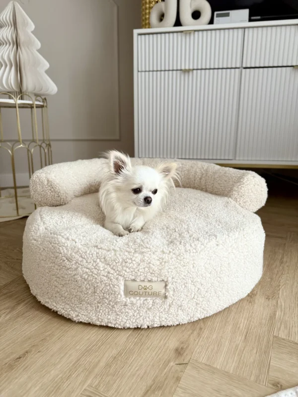 Pufa prazek z rantem teddy — Creme
