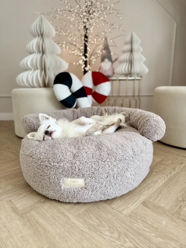 Pufa prazek z rantem teddy — Taupe