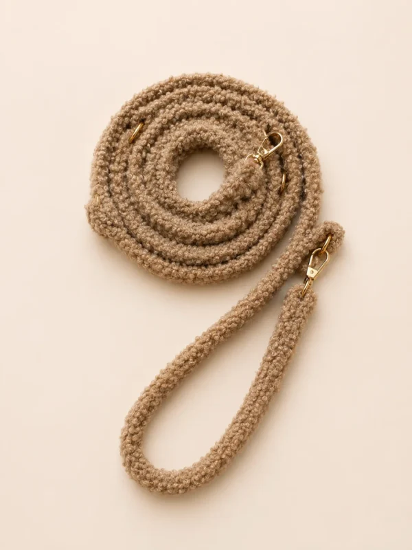 Smycz przepinana teddy — Cappuccino