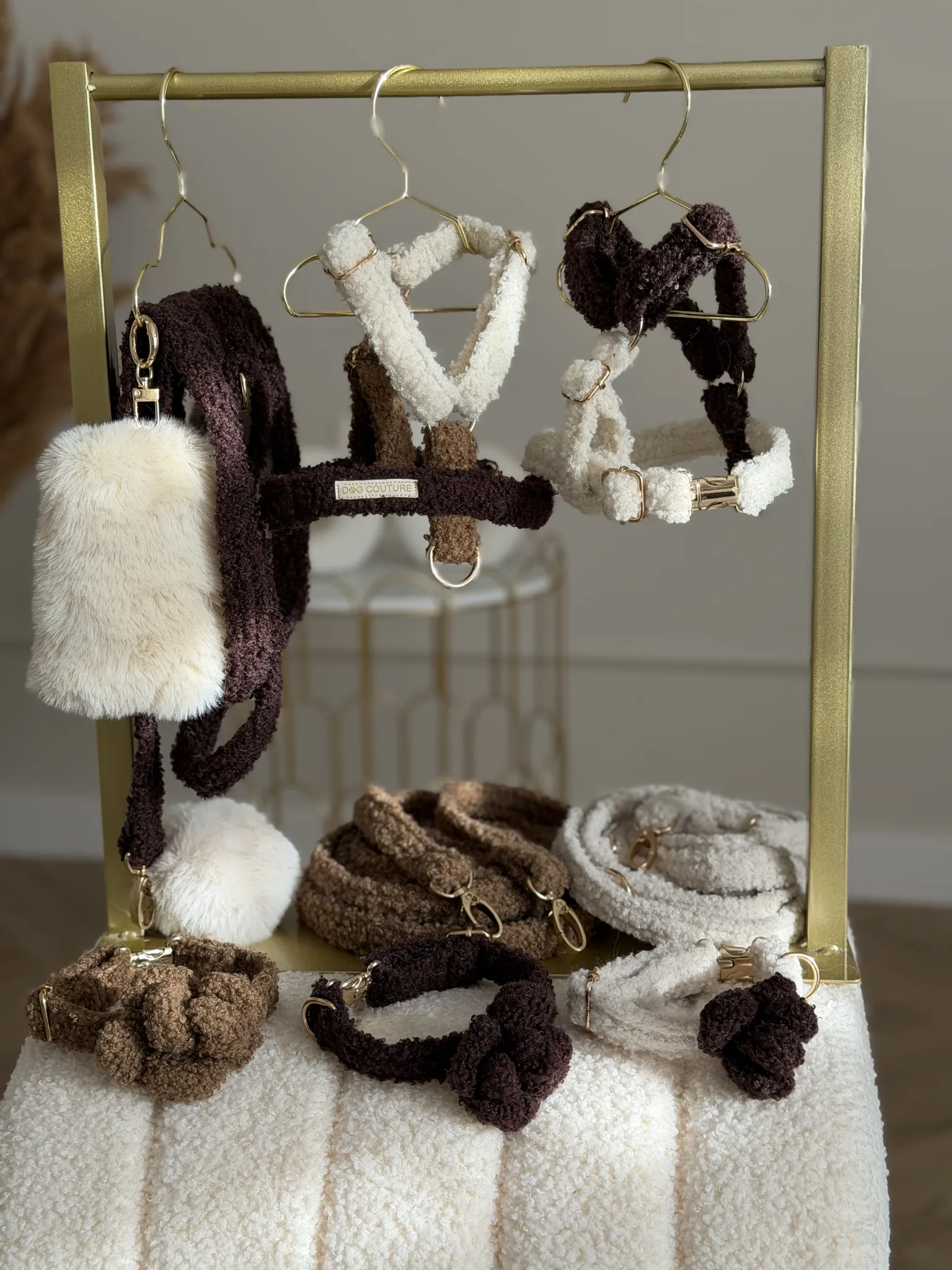 Smycz przepinana teddy — Chocolate