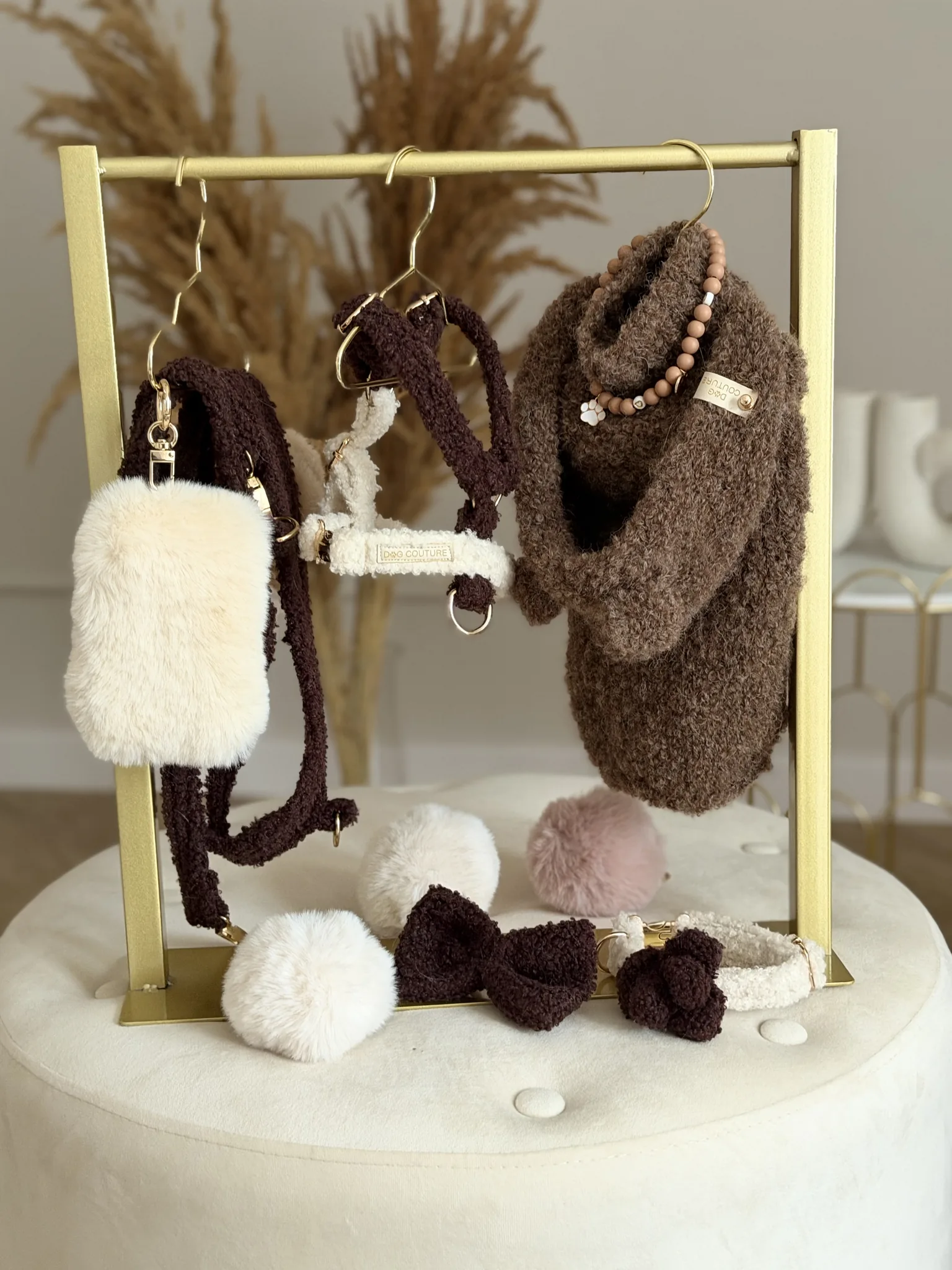 Smycz przepinana teddy — Chocolate