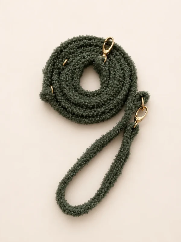 Smycz przepinana teddy — Matcha