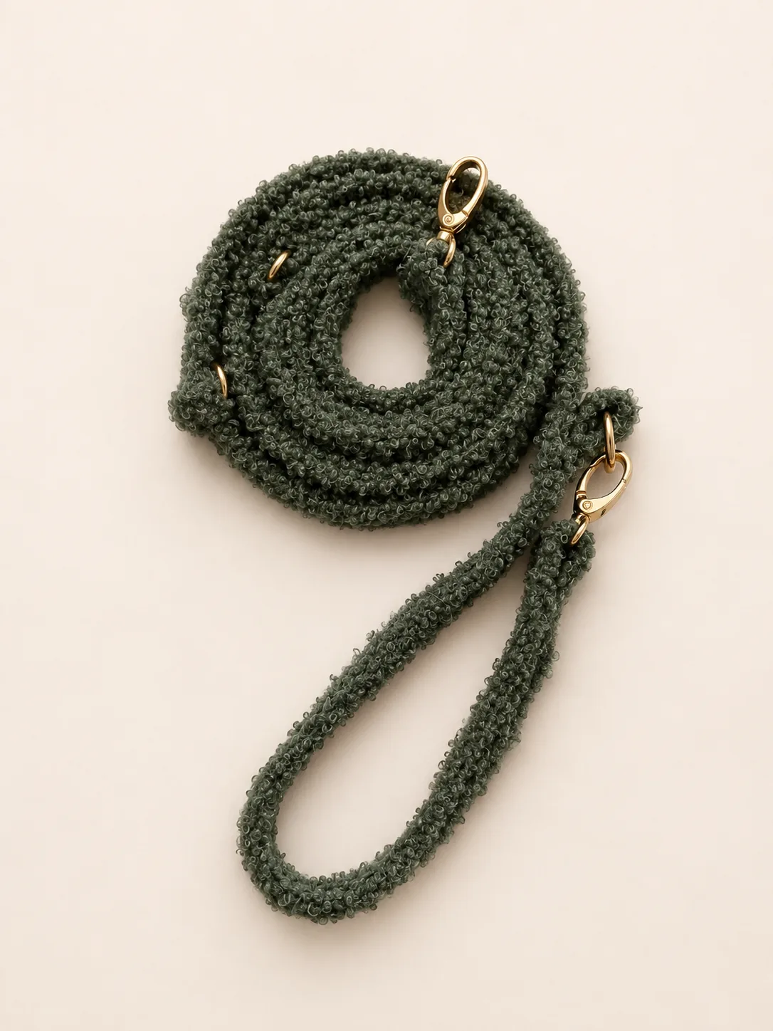 Smycz przepinana teddy — Matcha