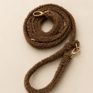 Smycz przepinana teddy — Mocha