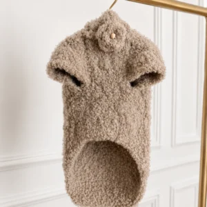 Sweterek z kapturkiem alpaka boucle — Beige