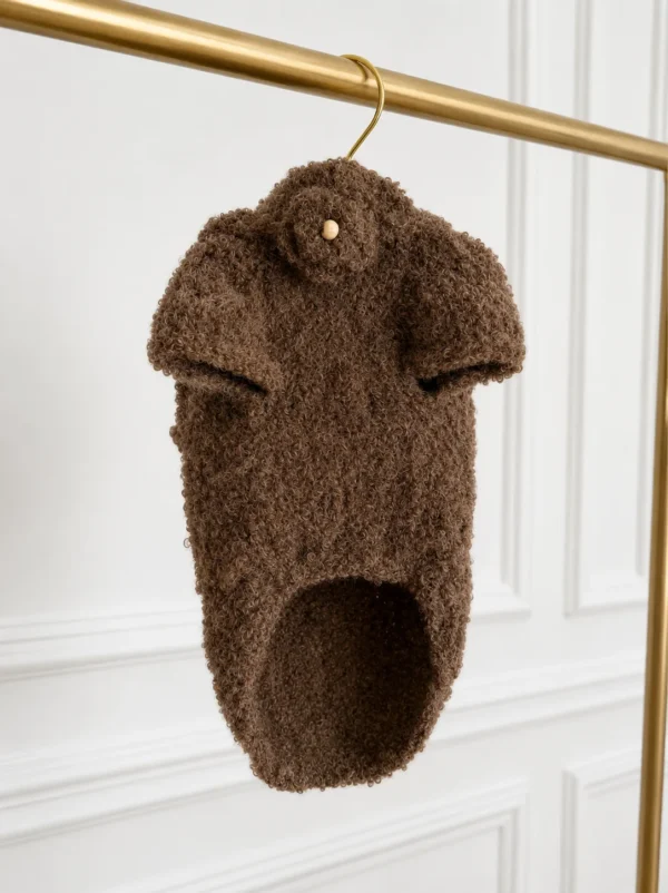 Sweterek z kapturkiem Alpaka Boucle — Brown — zdjęcie 1