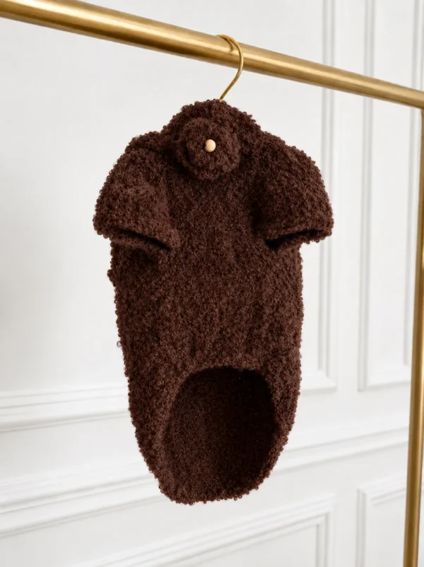 Sweterek z kapturkiem Alpaka Boucle — Chocolate — zdjęcie 1