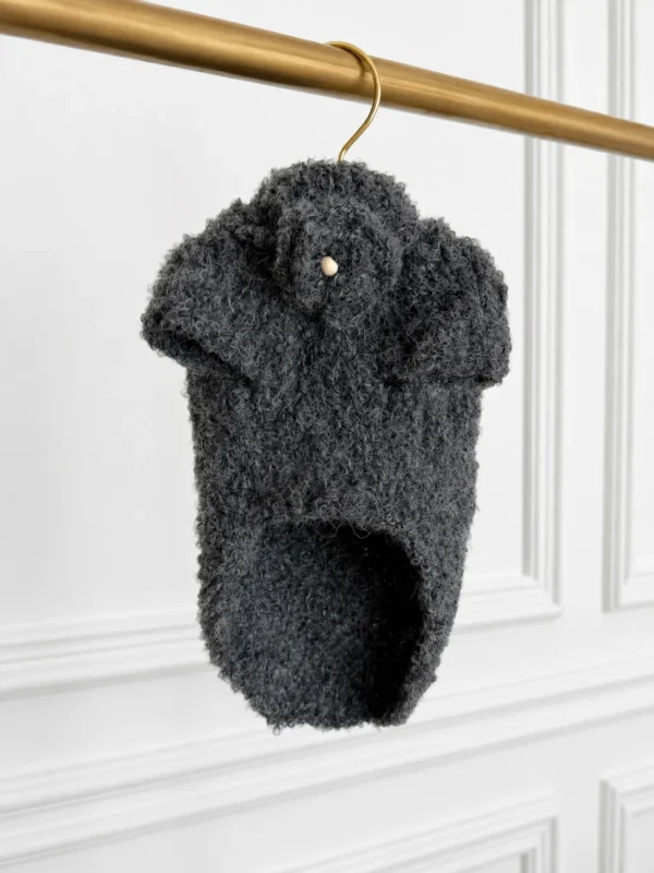 Sweterek z kapturkiem alpaka boucle — Grey