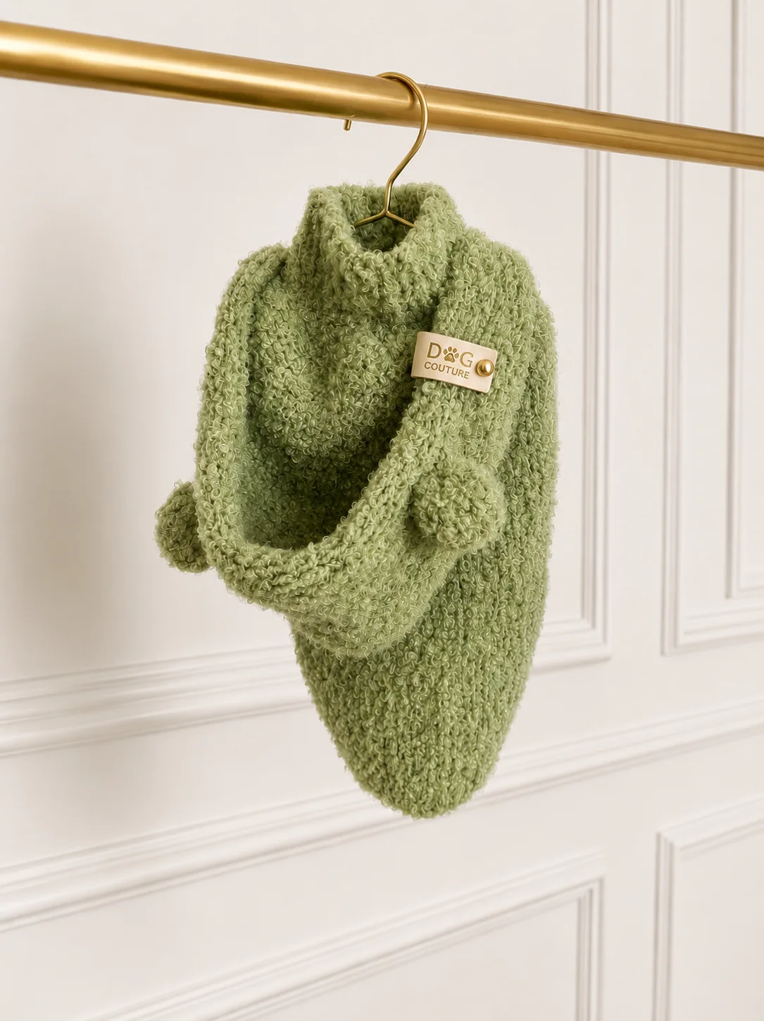 Sweterek z kapturkiem alpaka boucle — Matcha